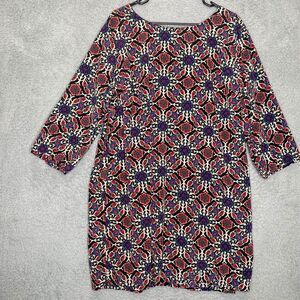 Old Navy womens 3/4 sleeve short dress artsy career lightweight office floral 2x